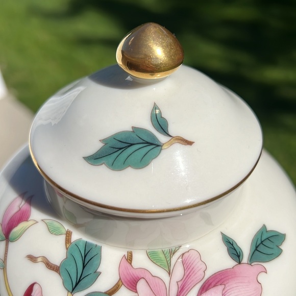 Vintage Lenox Barrington Collection Pink Flowers Vase with Lid Ginger Jar - Picture 4 of 12